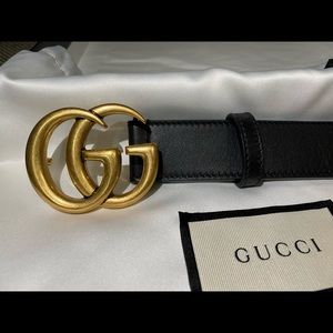 ❌SOLD❌Gucci Leather Belt Double G Buckle Size 75